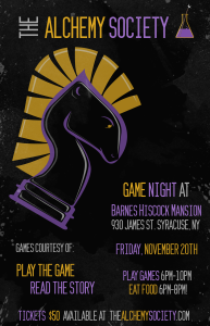Game Night at the Barnes Hiscock Mansion Flyer
